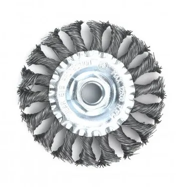 Корщетка дисковая, стальная витая плоская, диаметр 115мм, крепление M14 HOEGERT