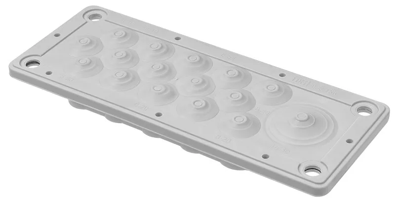 Кабельный ввод мембранный КВМ-16, ТЭП, RAL7035, IP54, 16 вводов TDM