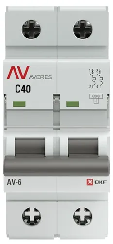 Автоматический выключатель AV-6 C40/2 6кА  AVERES EKF