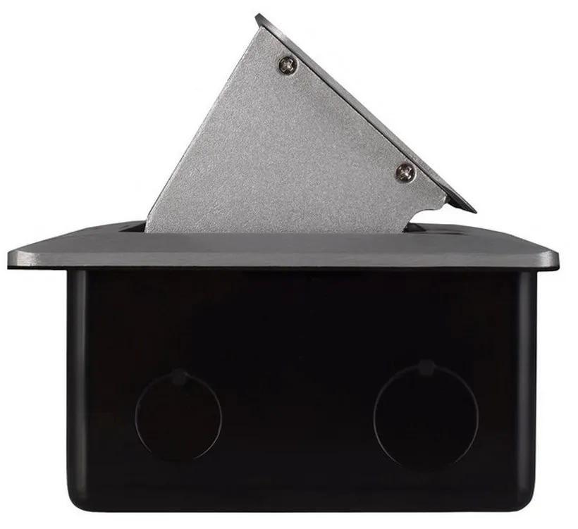 Выдвижной гор. модуль в пол для 2 розеток Сталь RocketSocket