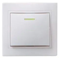 Выключатель 1-кл. с подсветкой белый Кварта IEK
