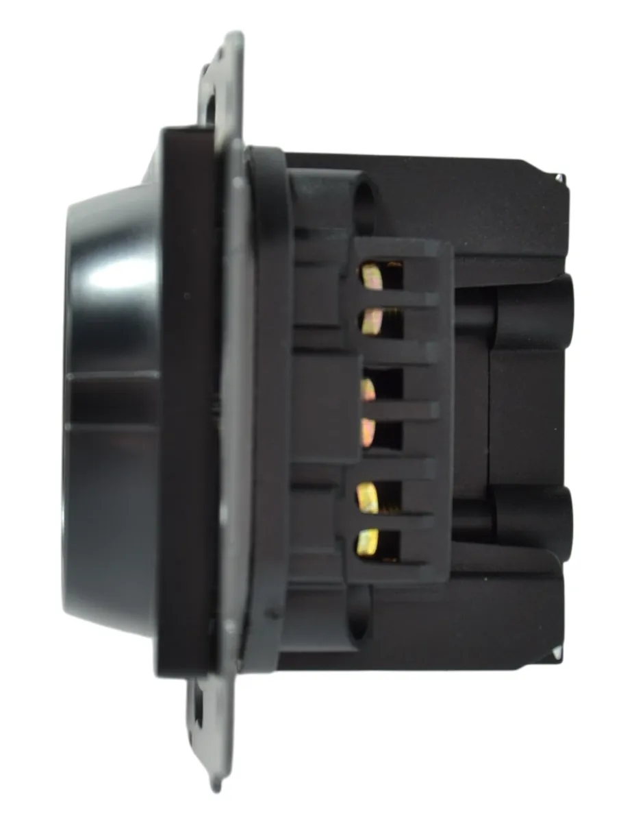 Розетка 1-я с/з с шторками с USB и TYPE C (5В, 2.1А) чёрная A-026B "Aura" AWSproducts