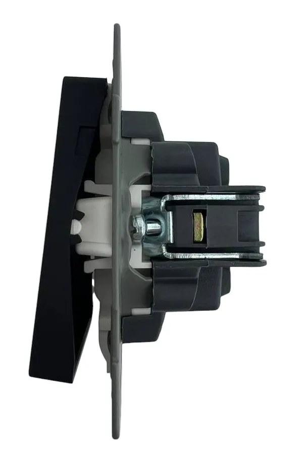 Выключатель 1-кл. чёрный U2B-001-1 SoftTouch "Uno" AWSproducts