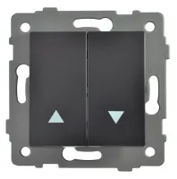 Выключатель жалюзи 2-кл. чёрный A-013B "Аура" AWSproducts