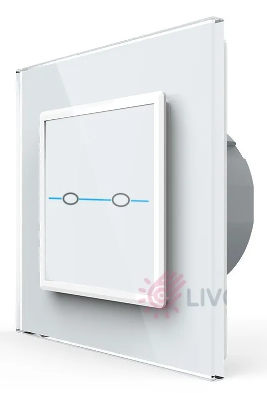 Выключатель сенсорный 2-кл. Quadro Белый Livolo