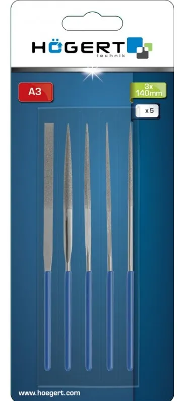 Надфиль алмазный набор, 5 шт. HOEGERT, ком
