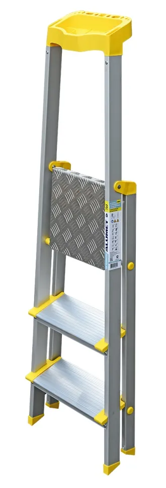 Стремянка алюминиевая анодированная 3 ступени проф., с орг. (AS703AK015) (ALUMET)