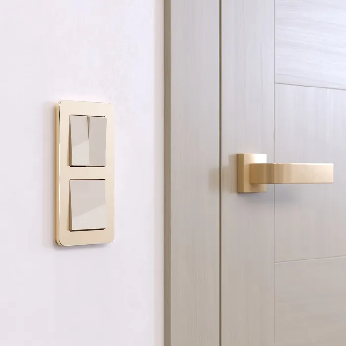 Рамка 2-я Шампань (алюминий) Platinum WERKEL