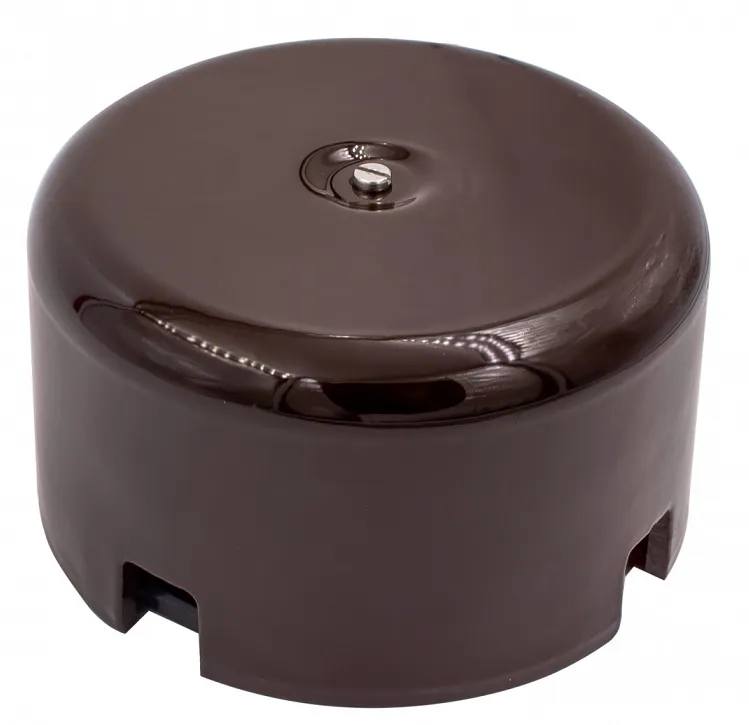 Коробка распред. 90х60мм Коричневый (керамика) Bironi