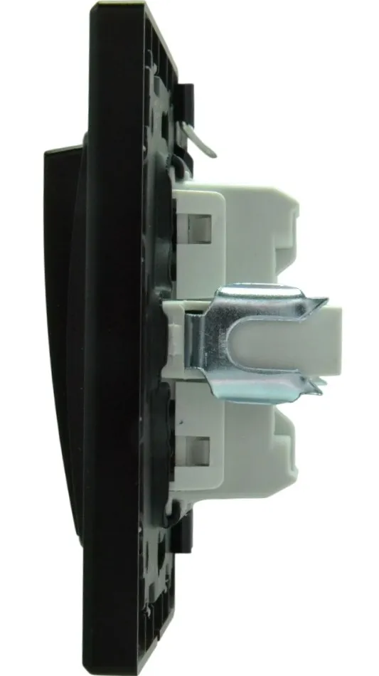 Выключатель 1-кл. с подсветкой чёрный SD-P1002B "Standard" AWSproducts