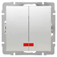 Выключатель 2-кл. с подсветкой Белый LK80 Ecoplast