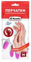 Перчатки ПВХ хозяйственные М, 2 шт. Komfi PVHCLR2