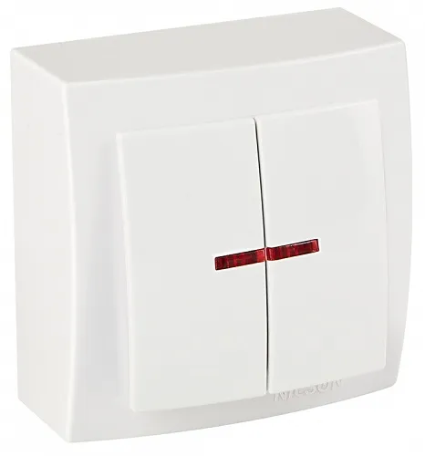 Выкл. 2-кл. ОУ подсветой, Themis, Белый