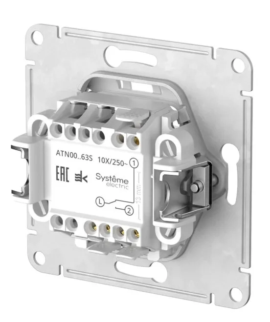 Выключатель проходной 1-кл. с подсветкой Белый (б.к.) AtlasDesign SE