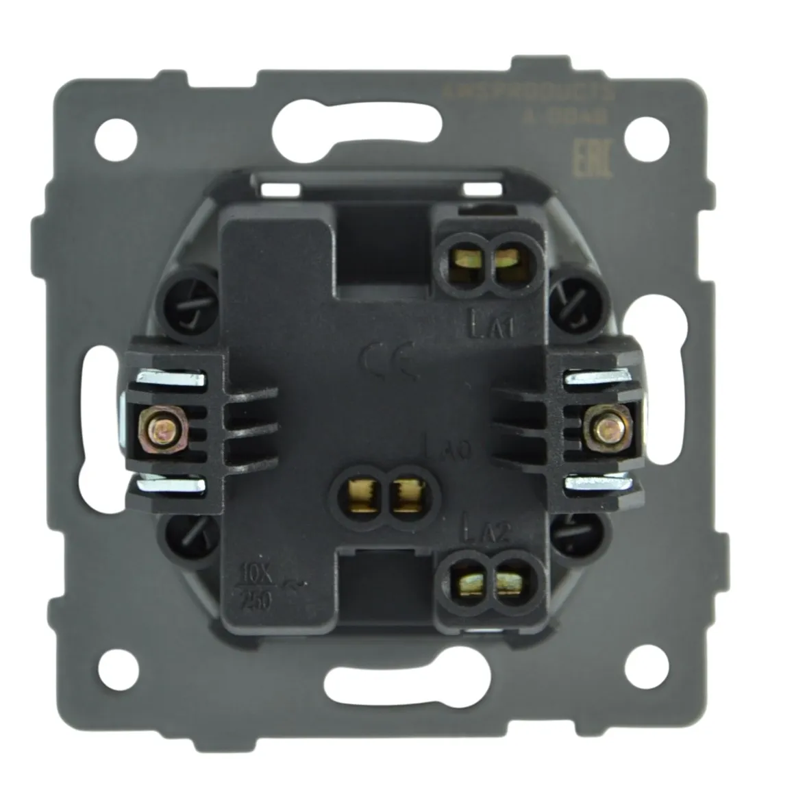 Выключатель проходной 1-кл. с подсветкой чёрный A-004B "Аура" AWSproducts