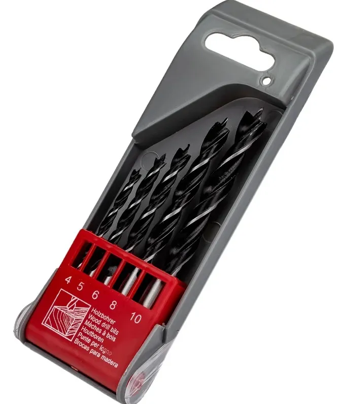 Набор сверл по дереву спиральных 5 шт (4-5-6-8-10мм) "Hardcore", ком