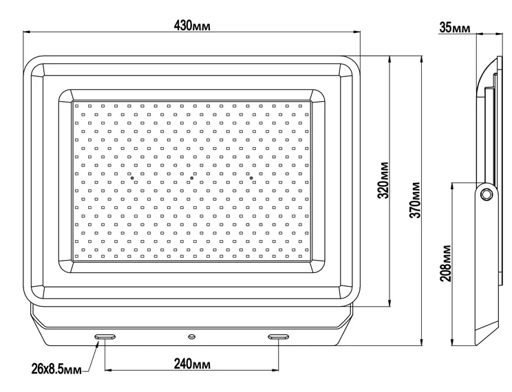 Прожектор LED 300Вт 5700К IP65 27000лм серый WOLTA