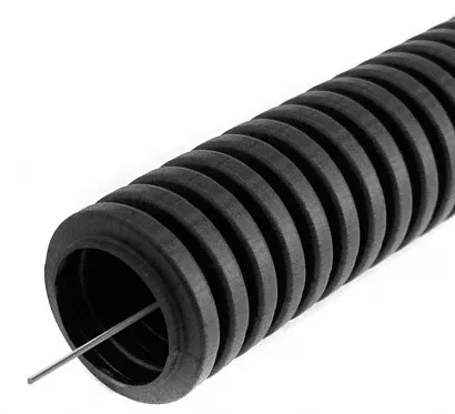 Труба гофр. ПВХ 25 мм ЧЕРНАЯ с зондом 350 Н Промрукав (50м)
