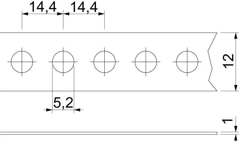 Перфолента 12*0,8 прямая цинк (10м) (OBO Bettermann)