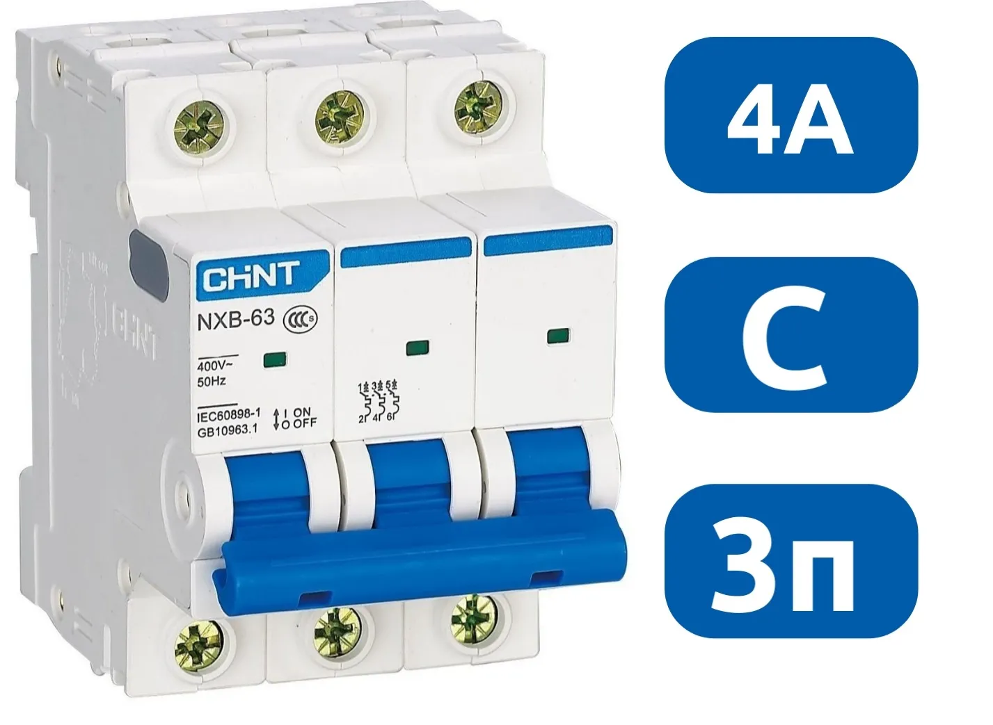 Автоматический выключатель NXB-63S C4/3 4.5кА CHINT