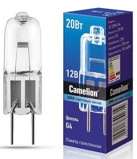 Лампа галоген. JC G4 20W 12V Camelion