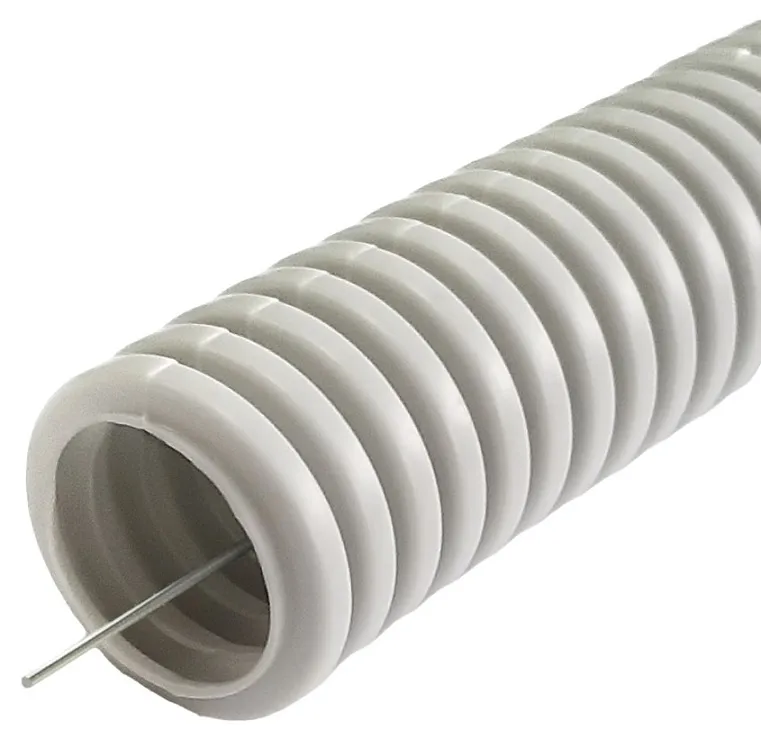 Труба гофр. ПНД 20 мм СЕРАЯ с зондом HF УФ Промрукав (25м)