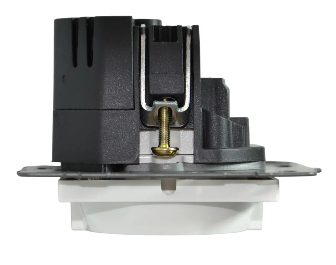 Розетка 1-я с/з с шторками с USB и TYPE C (5В, 2.1А) белая A-026W "Aura" AWSproducts