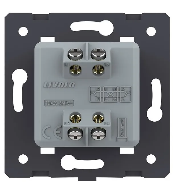 Выключатель перекрестный 1-кл. Черный Livolo