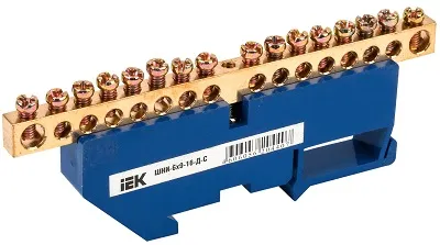 Шина N "ноль" на DIN-изол ШНИ-6х9-16-Д-С ИЭК