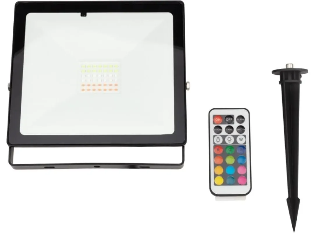 Прожектор светодиодный REXANT с пультом дистанционного управления 30 Вт, цвет свечения мультиколор (