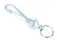 Карабин с вертлюгом тип А 60 мм (белый цинк) (Стройбат)