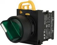 Переключатель PB3E, зеленый,с фиксацией, с подсветкой без LED, 1NO, 6A 230VAC/24VDC, 22mm, IP65