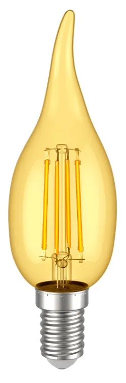 Лампа LED CB35 E14 2700K 5Вт 600Lm на ветру золото IEK