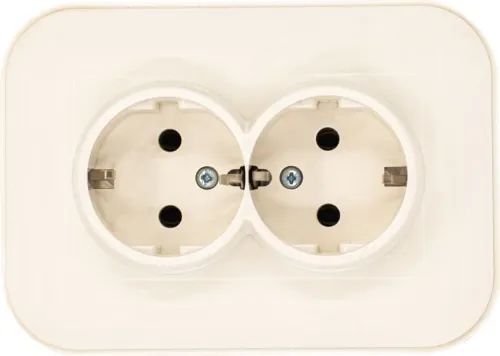 Розетка 2-ая с/з LOFT, крем
