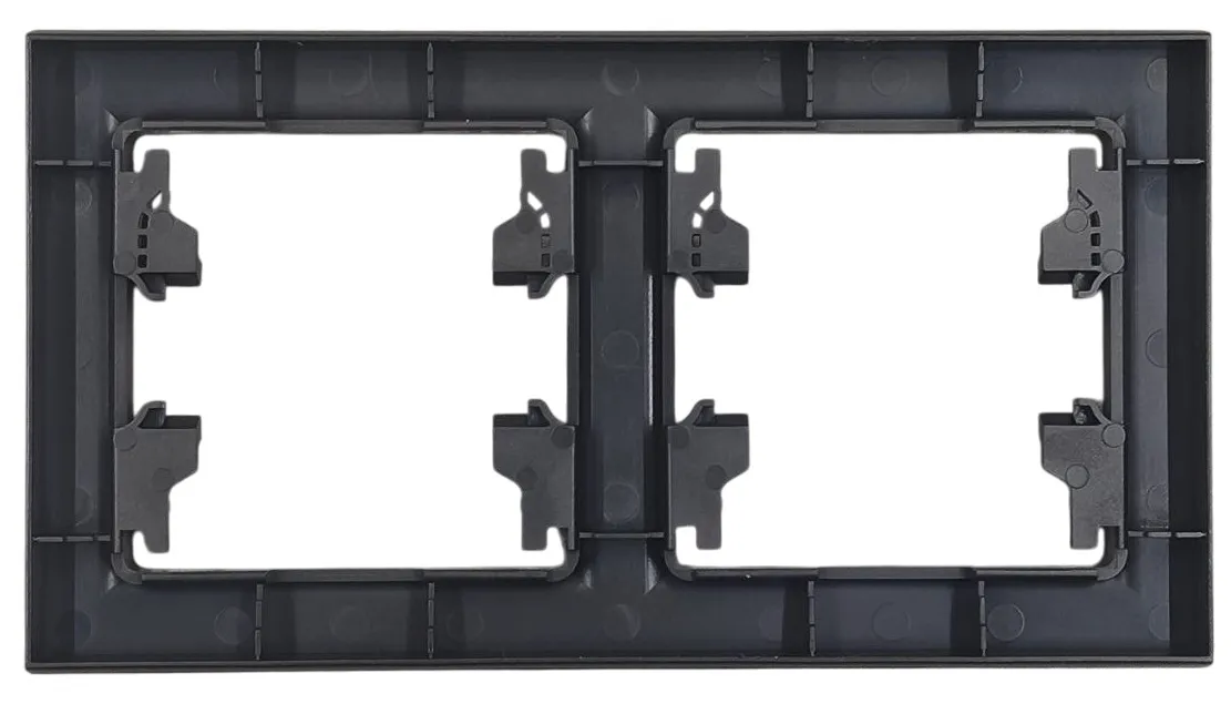 Рамка 2-я чёрная горизонтальная U2B-029 SoftTouch "Uno" AWSproducts