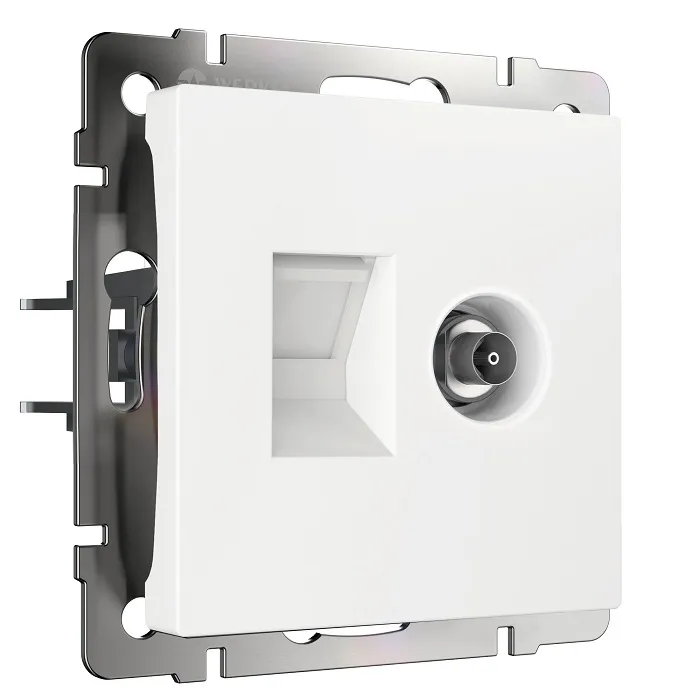 Розетка TV+RJ45 (cat. 6) Белый WERKEL