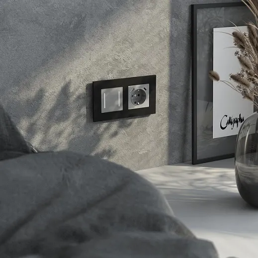 Рамка 2-я Черный Алюминий (алюминий) AluMax WERKEL