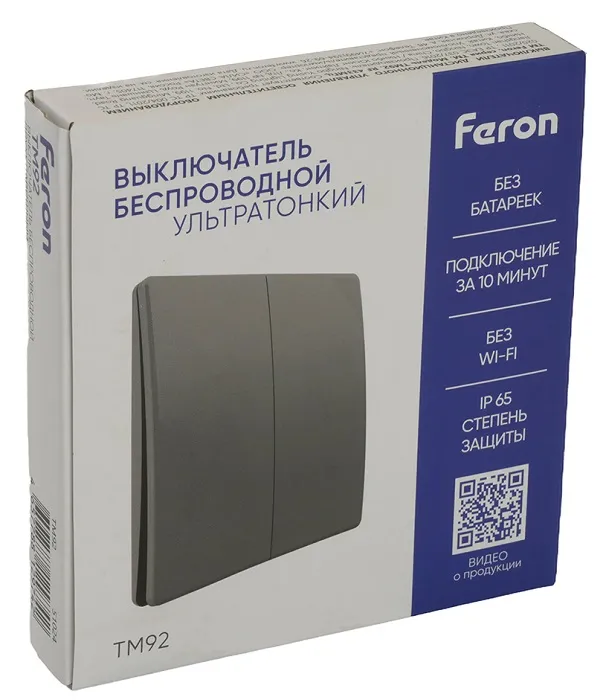 Выключатель дистанционного управления 2кл, 7мВт, IP65, TM92, графит FERON
