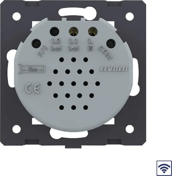 Выключатель сенсорный 1-кл. с радиоуправлением (механизм) Livolo