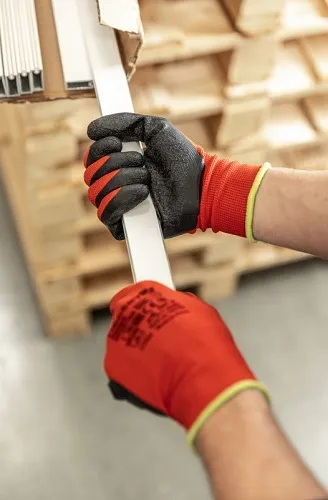 Перчатки рабочие с латексным покрытием, красные/черные RODER, размер 9 HOEGERT, п