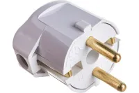 Вилка угловая с/з 16А Белая Bylectrica (30)