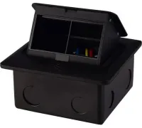 Выдвижной гор. модуль в пол для 2 розеток Черный RocketSocket