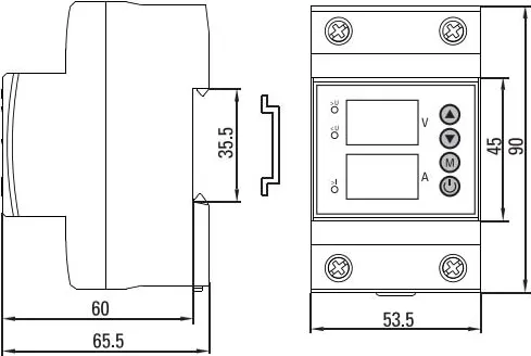 Реле напряжения и тока с дисплеем MRVA 50A 300В EKF