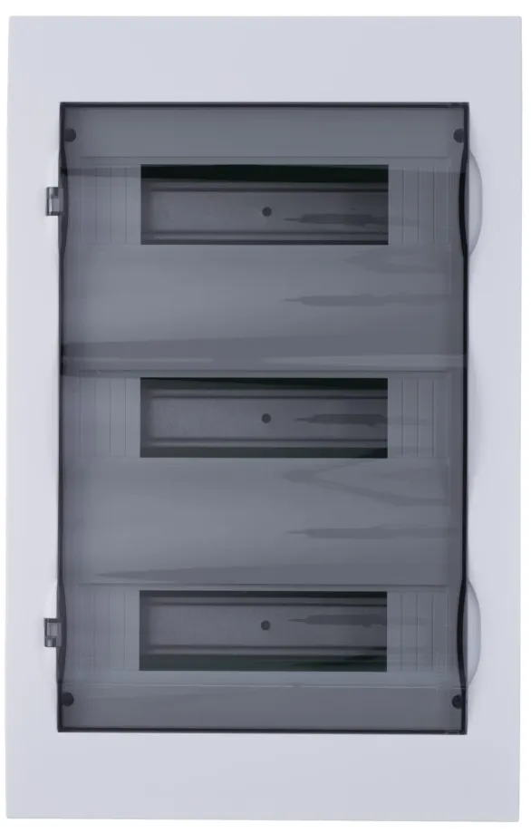 Щит накладной с прозрачной дверью 3ряд/36мод, IP40, IK07, 80А, 2 клеммы