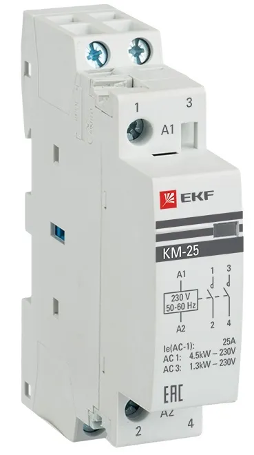Контактор модульный КМ 25/20 (кат.230В AC, 2но, 25A PROxima) EKF