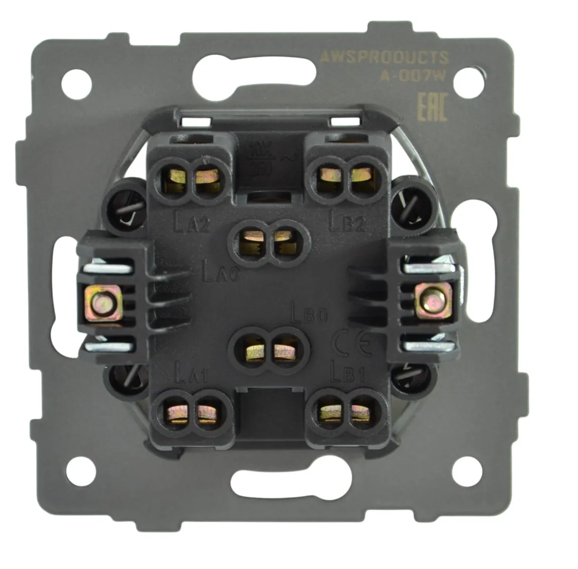 Выключатель перекрёстный 1-кл. белый A-007W "Aura" AWSproducts