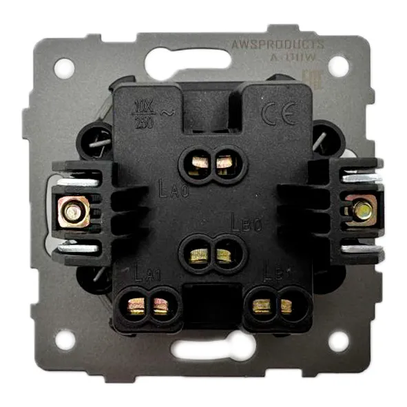 Выключатель 2-кл. с подсветкой белый A-011W "Аура" AWSproducts