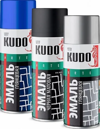 Эмаль черная матовая 520мл KUDO