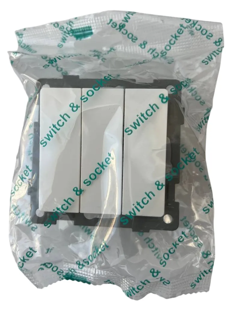 Выключатель 3-кл. белый U1A-003 SoftTouch "Uno" AWSproducts