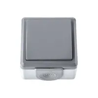 Выключатель ОУ 1-кл. IP55 Серый ПРАЛЕСКА АКВА Bylectrica